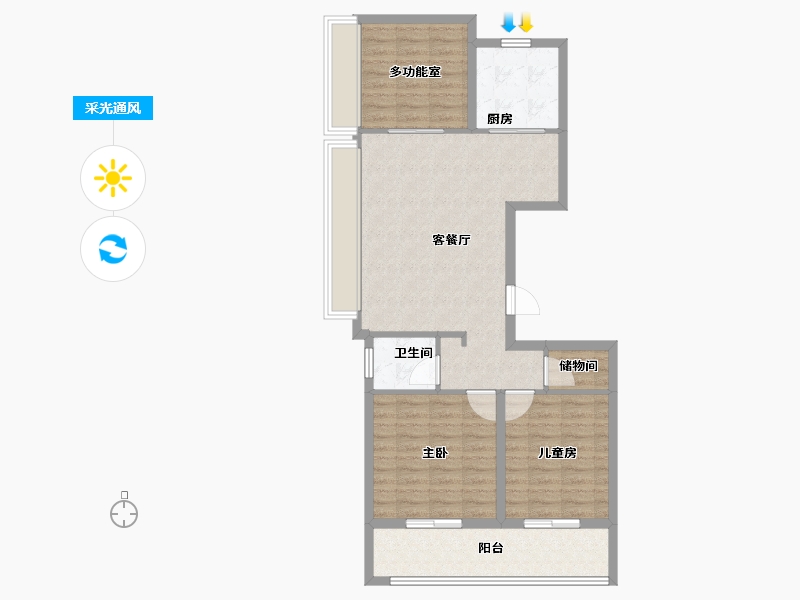 江苏省-南京市-万科中山都会臻境-88.00-户型库-采光通风