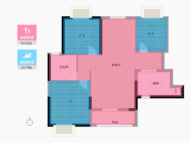 湖南省-长沙市-鸿邦·国际城-71.39-户型库-动静分区