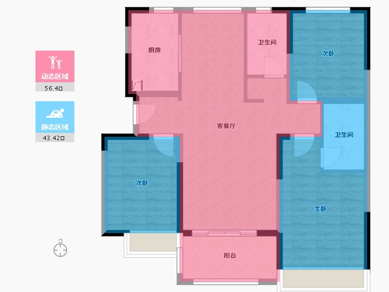 河北省-邯郸市-武安市天伦湾小区-89.00-户型库-动静分区