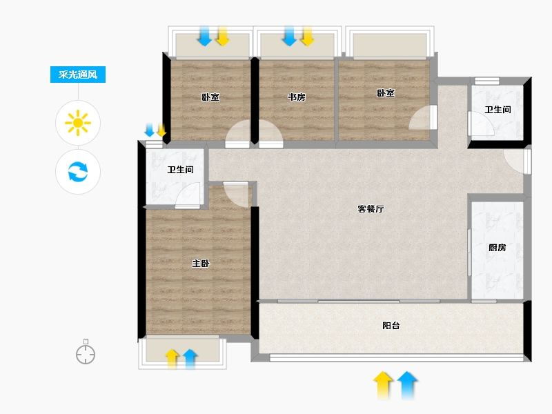 四川省-成都市-锦云天府-100.44-户型库-采光通风