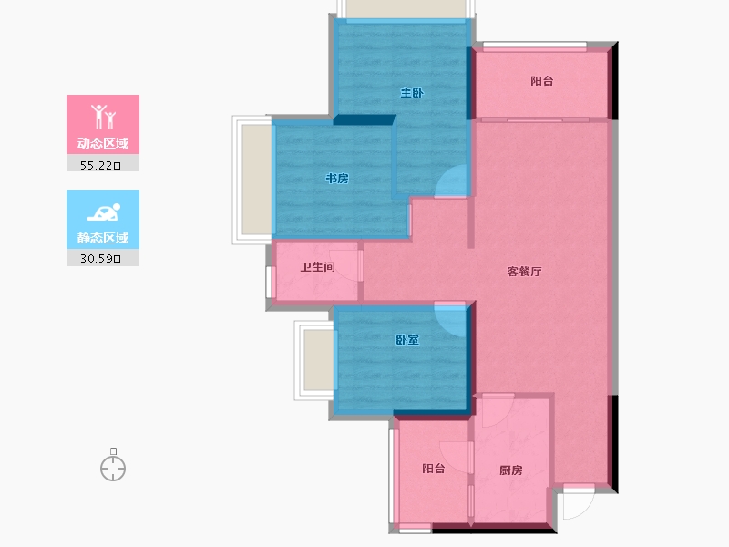 四川省-成都市-锦云天府-76.51-户型库-动静分区