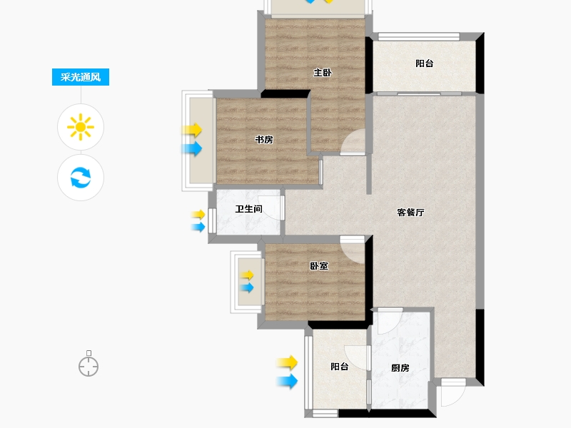 四川省-成都市-锦云天府-76.51-户型库-采光通风