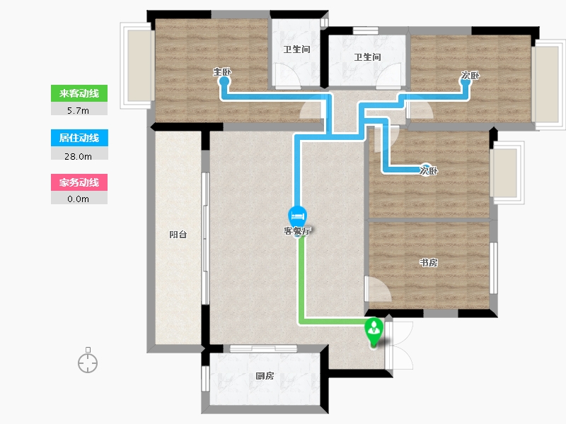 四川省-成都市-招商雍景府-106.07-户型库-动静线