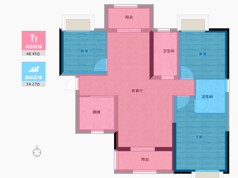 湖南省-长沙市-鸿邦·国际城-72.96-户型库-动静分区