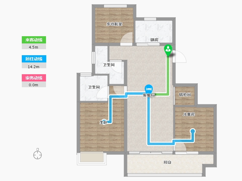 江苏省-南京市-万科中山都会臻境-95.21-户型库-动静线