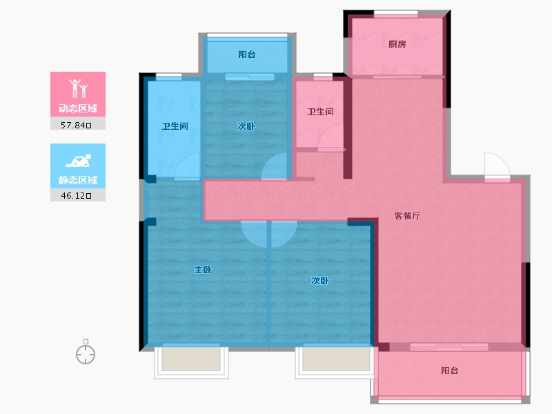 湖北省-武汉市-全景外滩二期-93.14-户型库-动静分区