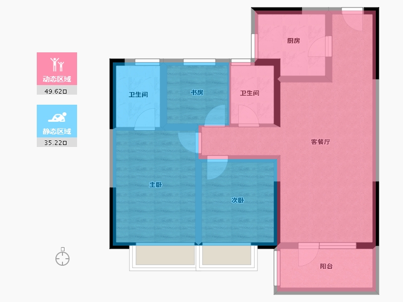 山东省-青岛市-融海致远居-74.40-户型库-动静分区