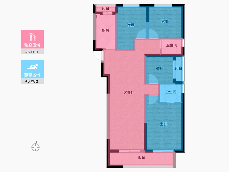 湖南省-长沙市-弘阳昕悦府-76.06-户型库-动静分区