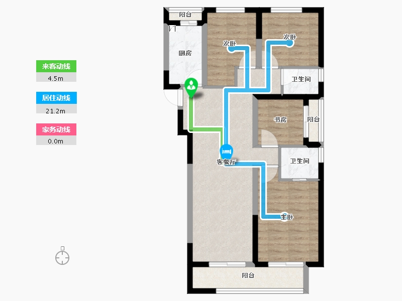 湖南省-长沙市-弘阳昕悦府-76.06-户型库-动静线