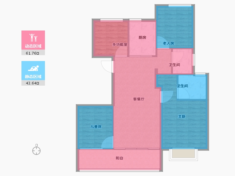 江苏省-南京市-万科中山都会臻境-96.01-户型库-动静分区