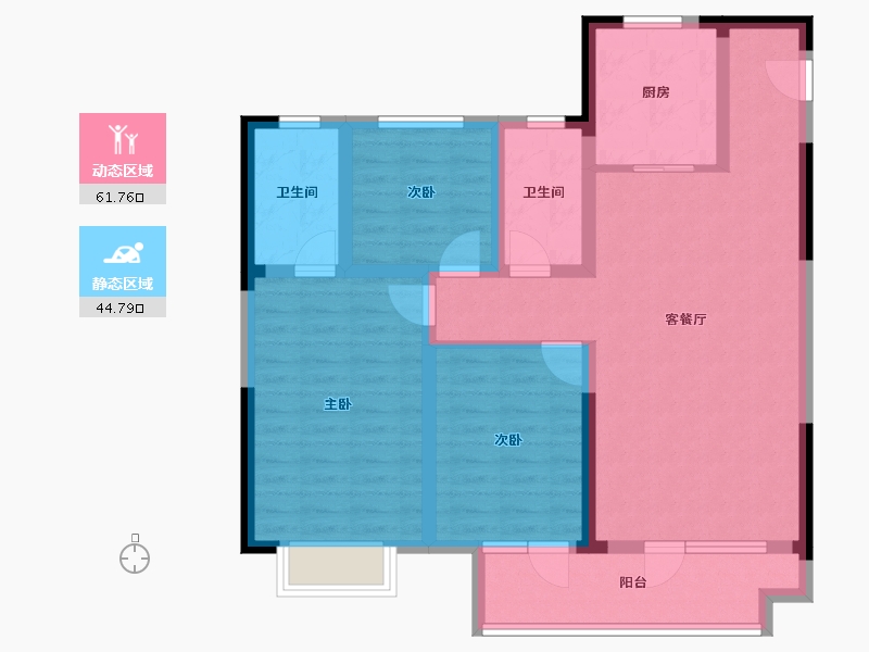 山东省-青岛市-旭辉银盛泰锦悦都-94.40-户型库-动静分区