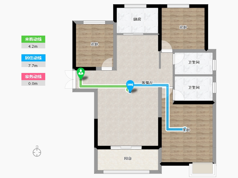 陕西省-西安市-荣德·荣泽公馆-96.96-户型库-动静线