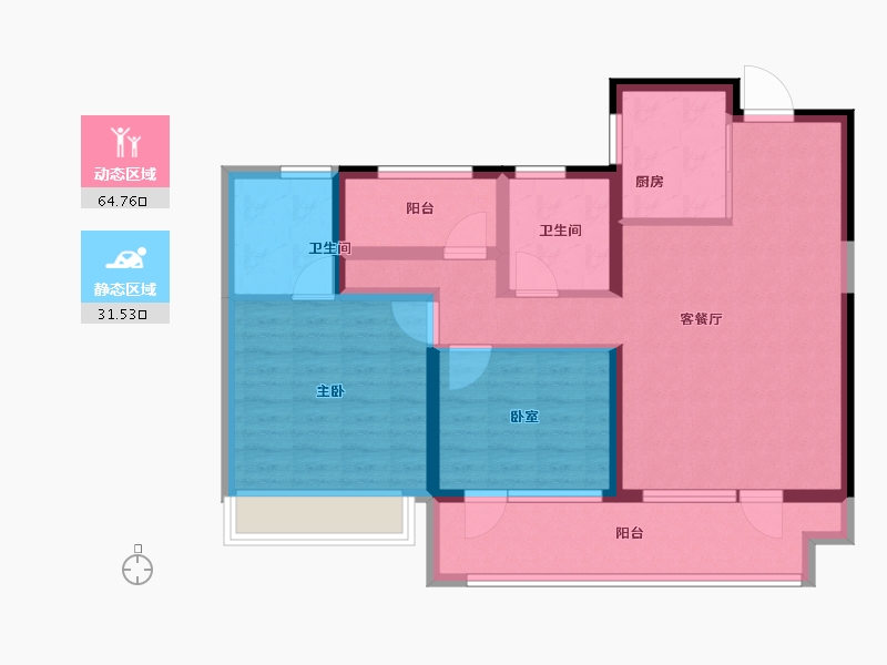 山东省-青岛市-中南山海壹品-85.00-户型库-动静分区