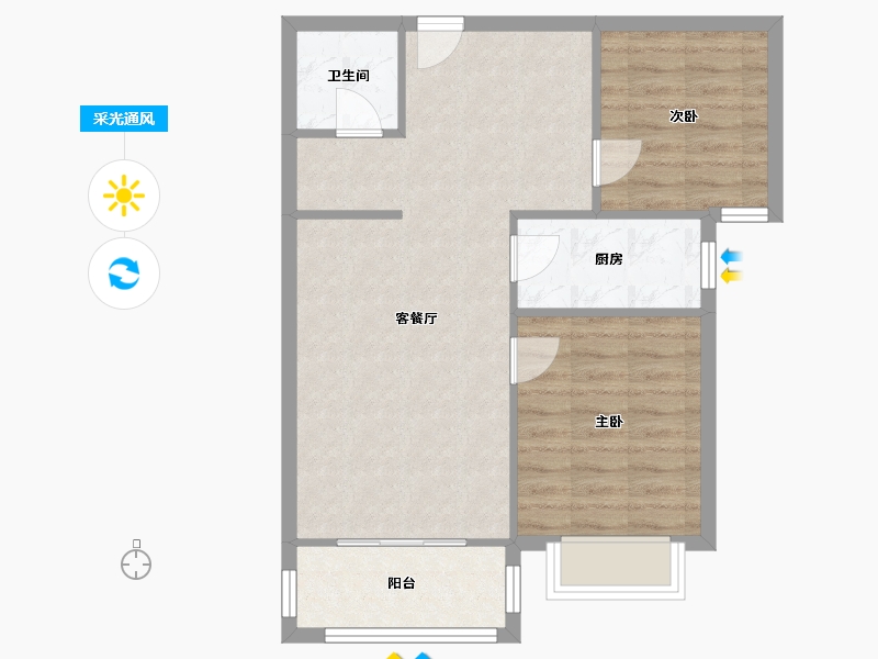 山东省-济宁市-北湖春天-89.00-户型库-采光通风