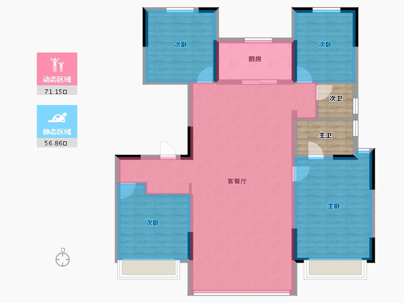 陕西省-西安市-朗诗乐府-124.80-户型库-动静分区