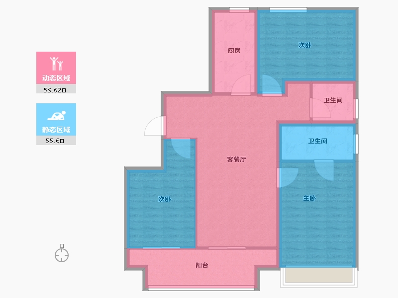 江苏省-徐州市-通银旭辉和平云璟-104.01-户型库-动静分区