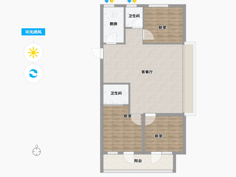 山东省-青岛市-禹洲弘阳天赋雲海-91.20-户型库-采光通风