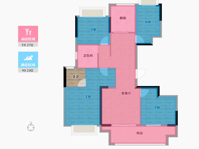 江苏省-徐州市-堂悦嘉苑-97.52-户型库-动静分区