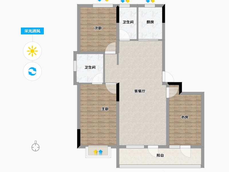 山东省-青岛市-海青公馆-112.01-户型库-采光通风