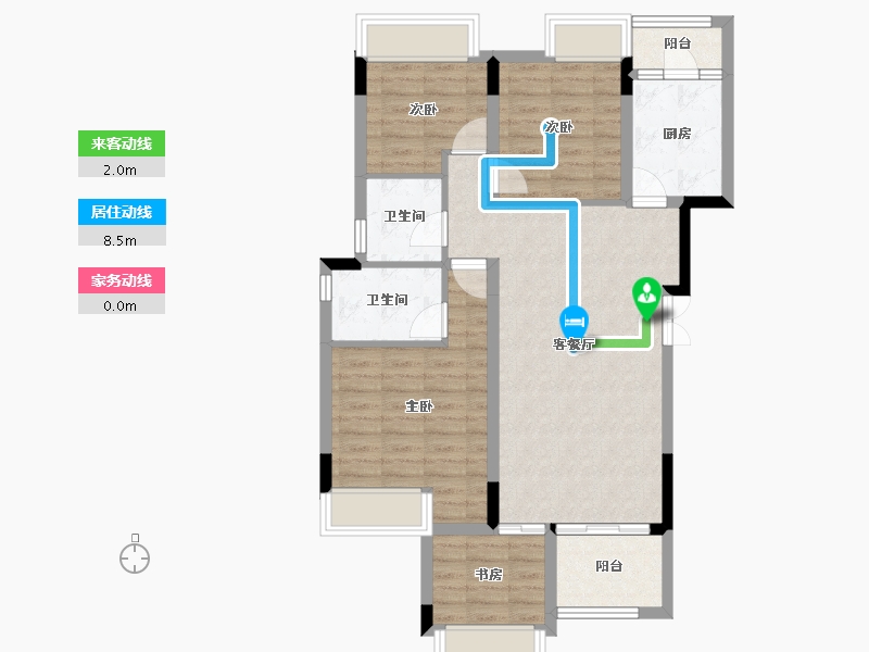 重庆-重庆市-中航昕晖璟辰-85.30-户型库-动静线