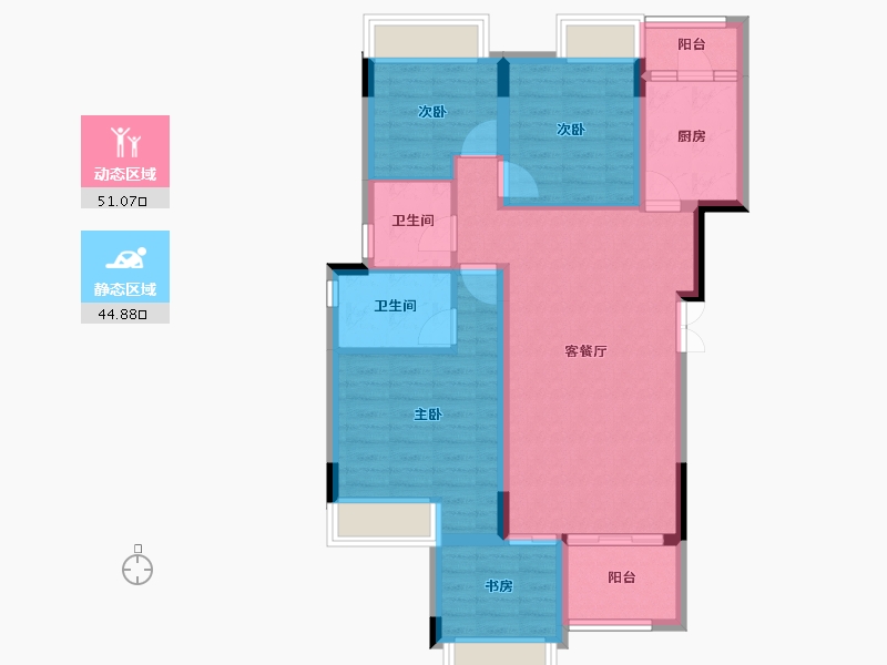 重庆-重庆市-中航昕晖璟辰-85.30-户型库-动静分区