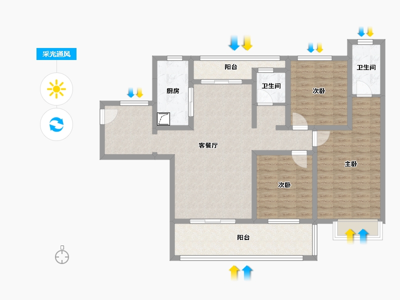 四川省-南充市-尚水佳苑-108.00-户型库-采光通风