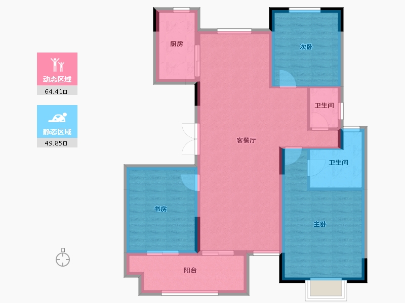 江苏省-徐州市-云龙湖峰荟-103.20-户型库-动静分区