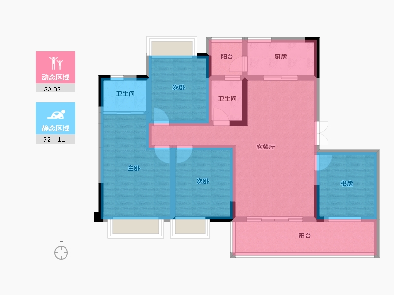 重庆-重庆市-中建滨江星城-99.97-户型库-动静分区