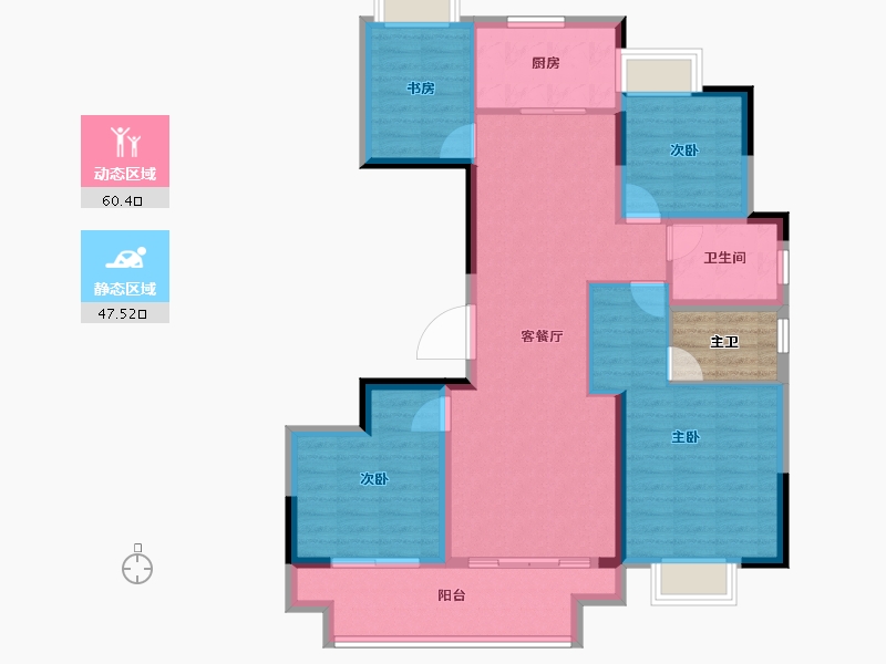 江苏省-徐州市-堂悦嘉苑-100.81-户型库-动静分区