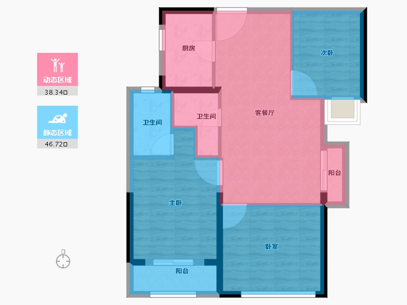 湖北省-武汉市-星湖湾-76.47-户型库-动静分区