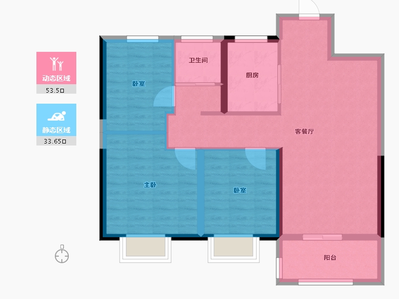 江苏省-徐州市-华美悦澜湾-78.20-户型库-动静分区