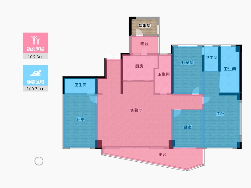 重庆-重庆市-鸿鸥誉峰168-192.41-户型库-动静分区