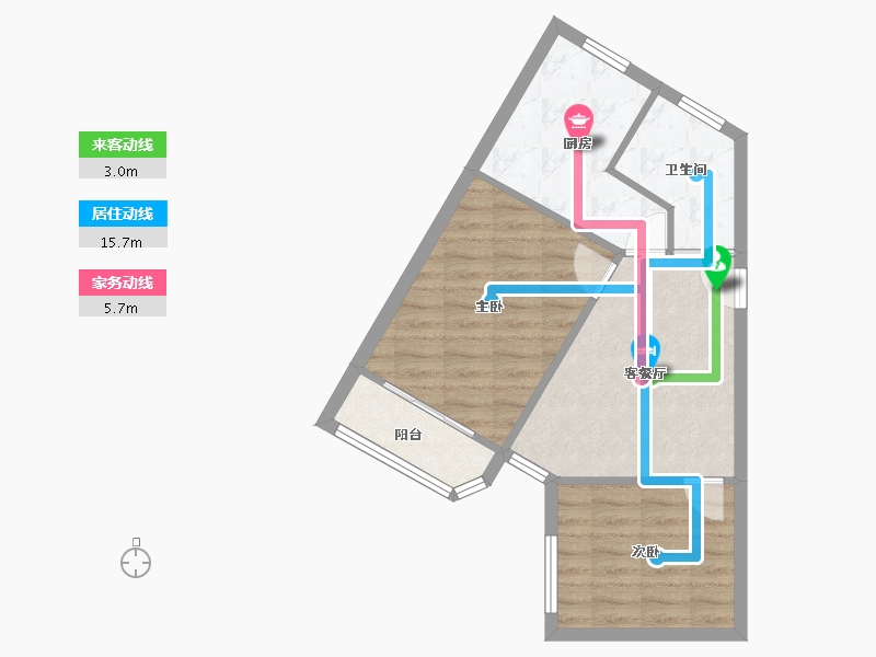 上海-上海市-香山新村-东南街坊-55.35-户型库-动静线