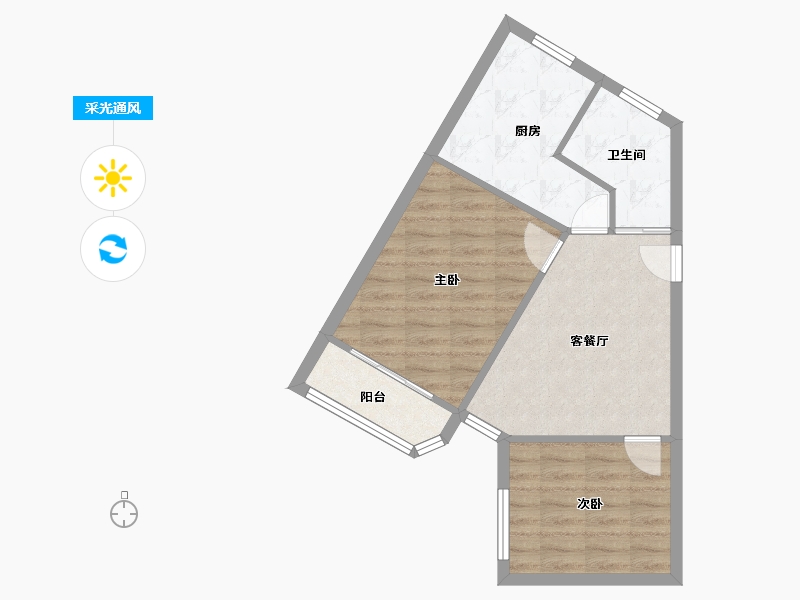 上海-上海市-香山新村-东南街坊-55.35-户型库-采光通风