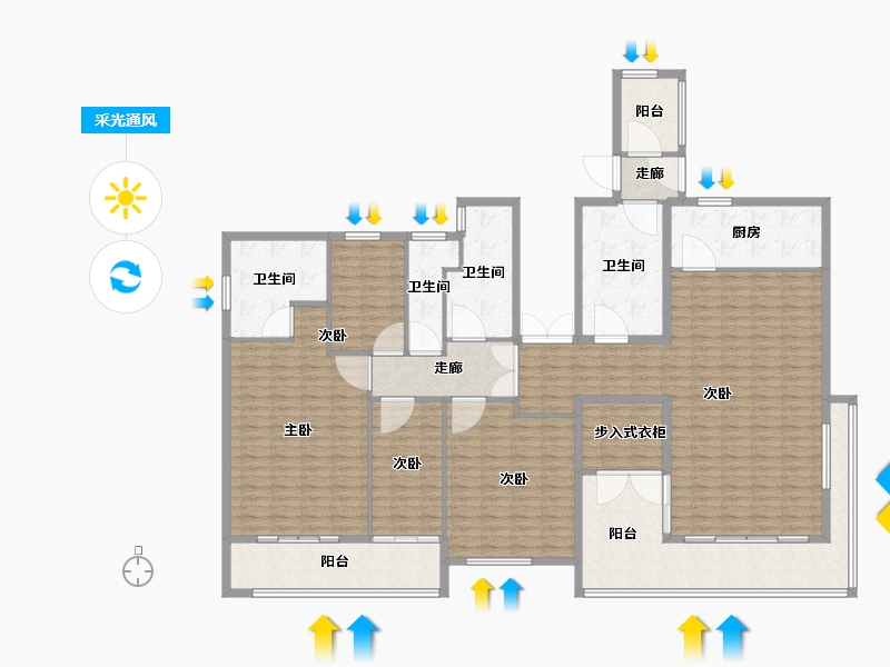 山东省-青岛市-瑞源名嘉荷府-216.00-户型库-采光通风