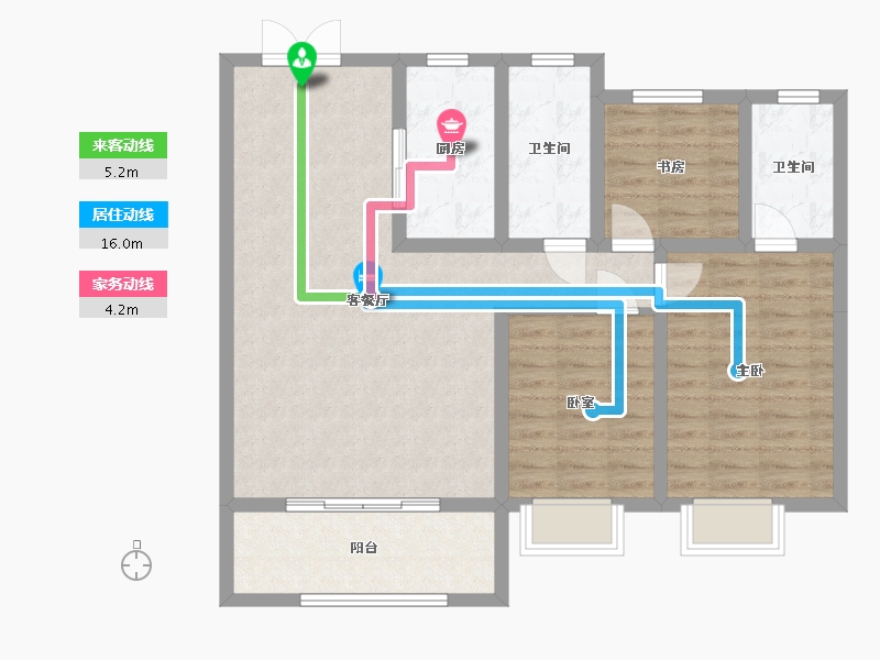 山东省-淄博市-金鼎尚城-105.00-户型库-动静线