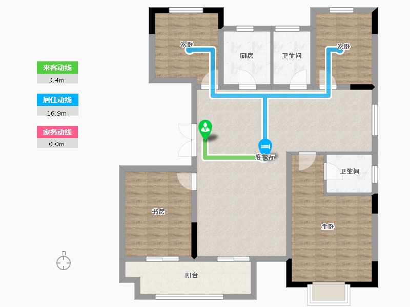 江苏省-徐州市-云龙湖峰荟-113.06-户型库-动静线