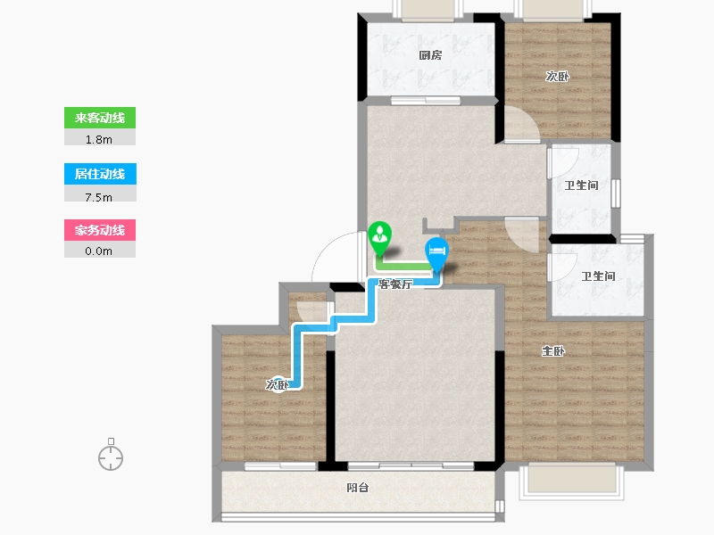 湖北省-武汉市-武汉城建光彩国际-111.97-户型库-动静线