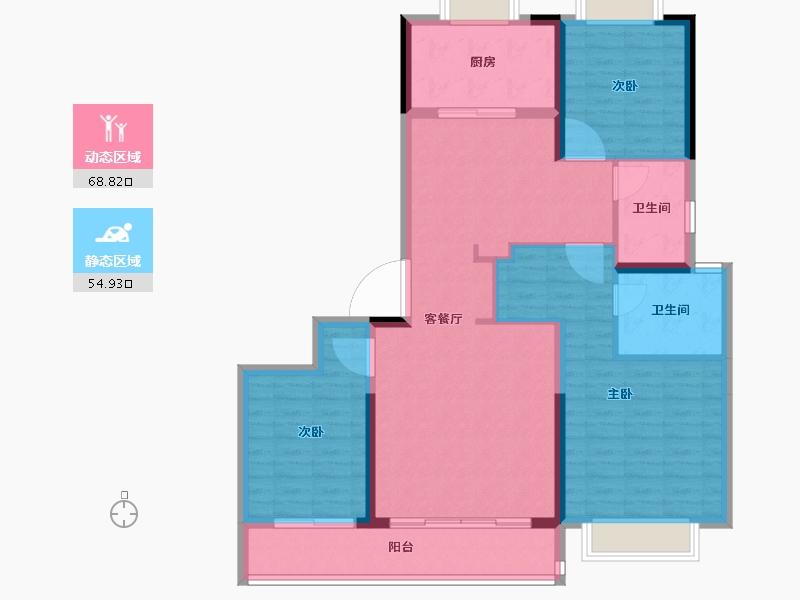 湖北省-武汉市-武汉城建光彩国际-111.97-户型库-动静分区