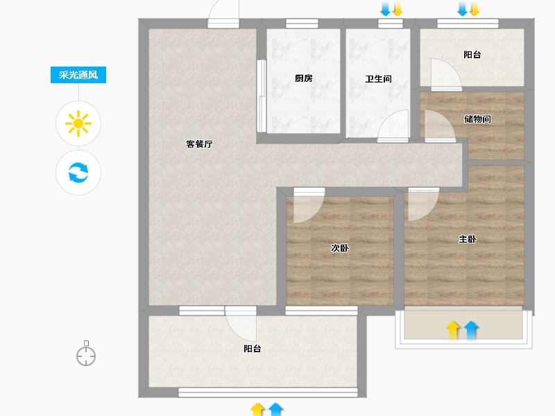 山东省-青岛市-保利叁仟栋-71.20-户型库-采光通风