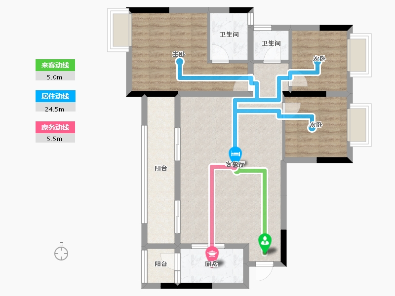 重庆-重庆市-光华安纳溪湖-86.15-户型库-动静线