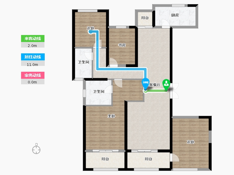 陕西省-西安市-旺座城海德堡park-143.02-户型库-动静线