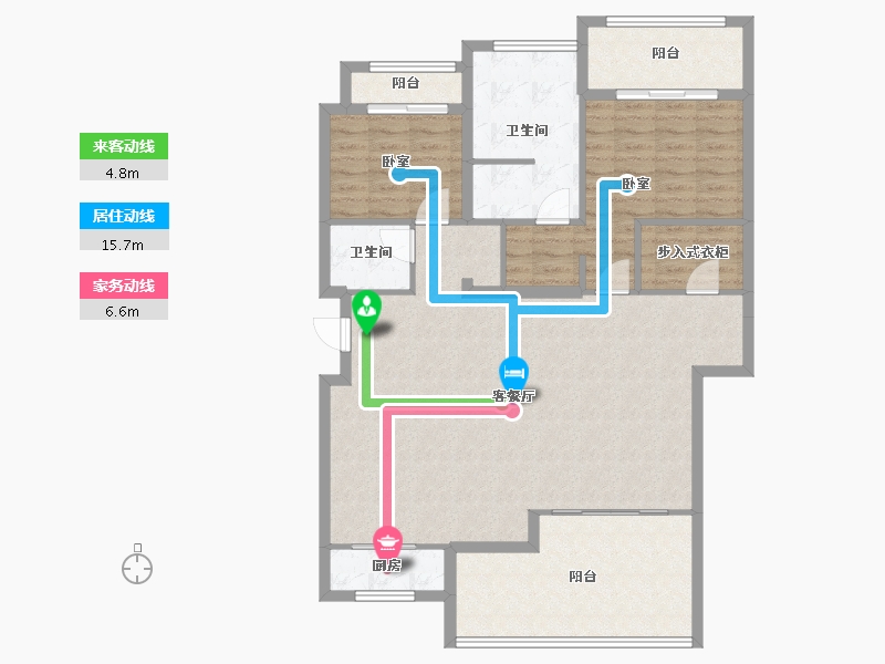 重庆-重庆市-中铁任之健康城-115.82-户型库-动静线