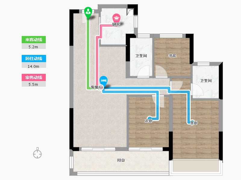 浙江省-绍兴市-黄酒小镇雲树湾-78.40-户型库-动静线