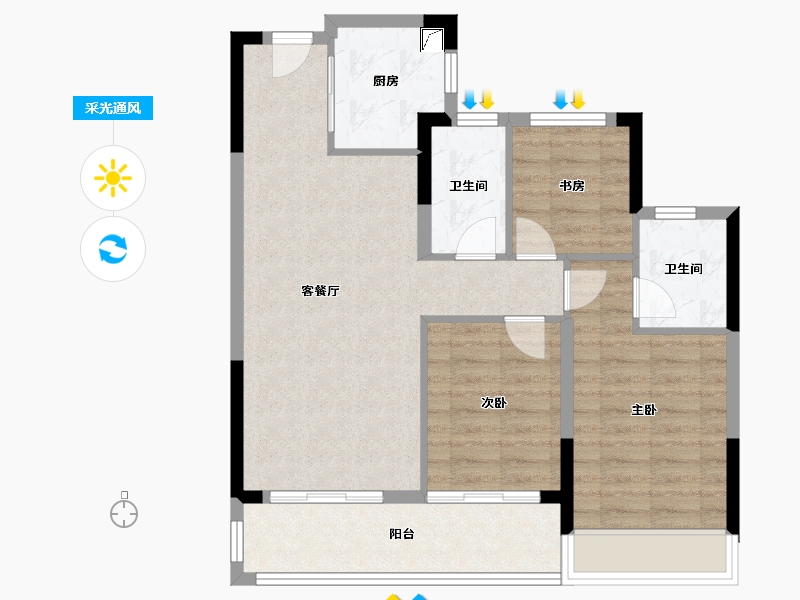 浙江省-绍兴市-黄酒小镇雲树湾-78.40-户型库-采光通风