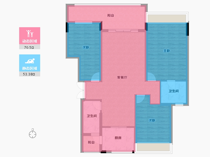 重庆-重庆市-两江御园-111.65-户型库-动静分区