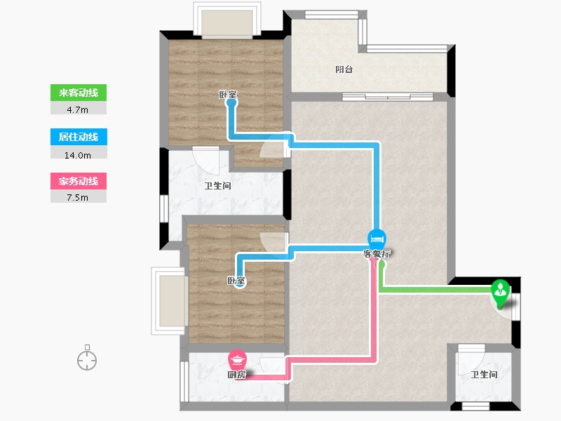 重庆-重庆市-中铁任之健康城-86.14-户型库-动静线