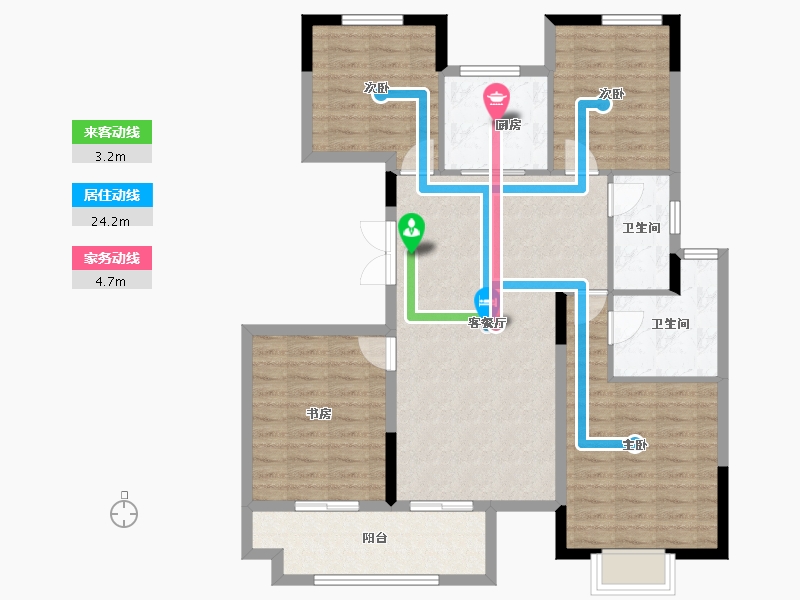 江苏省-徐州市-云龙湖峰荟-103.92-户型库-动静线