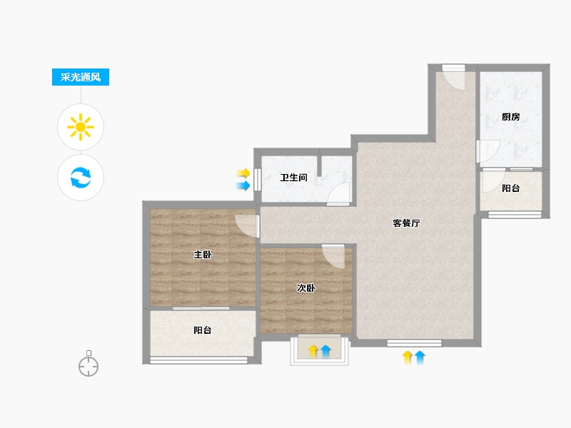 四川省-成都市-龙湖丽景-77.10-户型库-采光通风