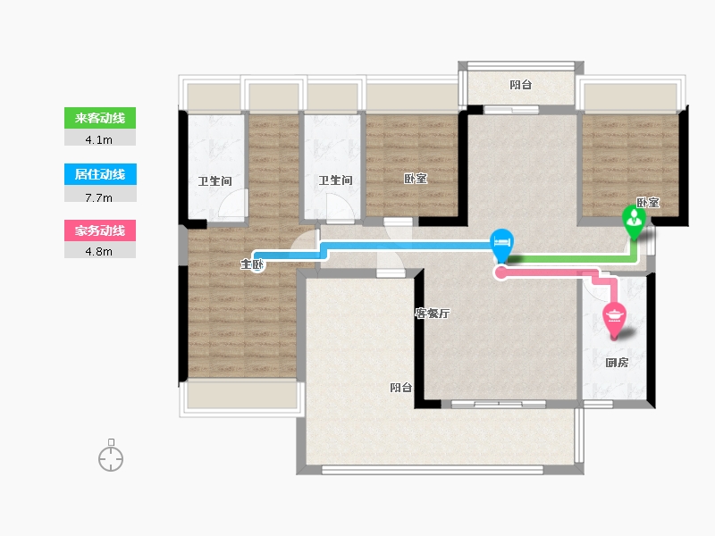 广东省-云浮市-筠城·翰林春天-136.00-户型库-动静线